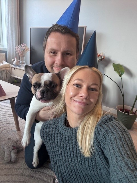Dorthe hund fransk bulldog og familien